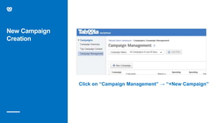 New Campaign
Creation
Click on “Campaign Management” → “+New Campaign”
 