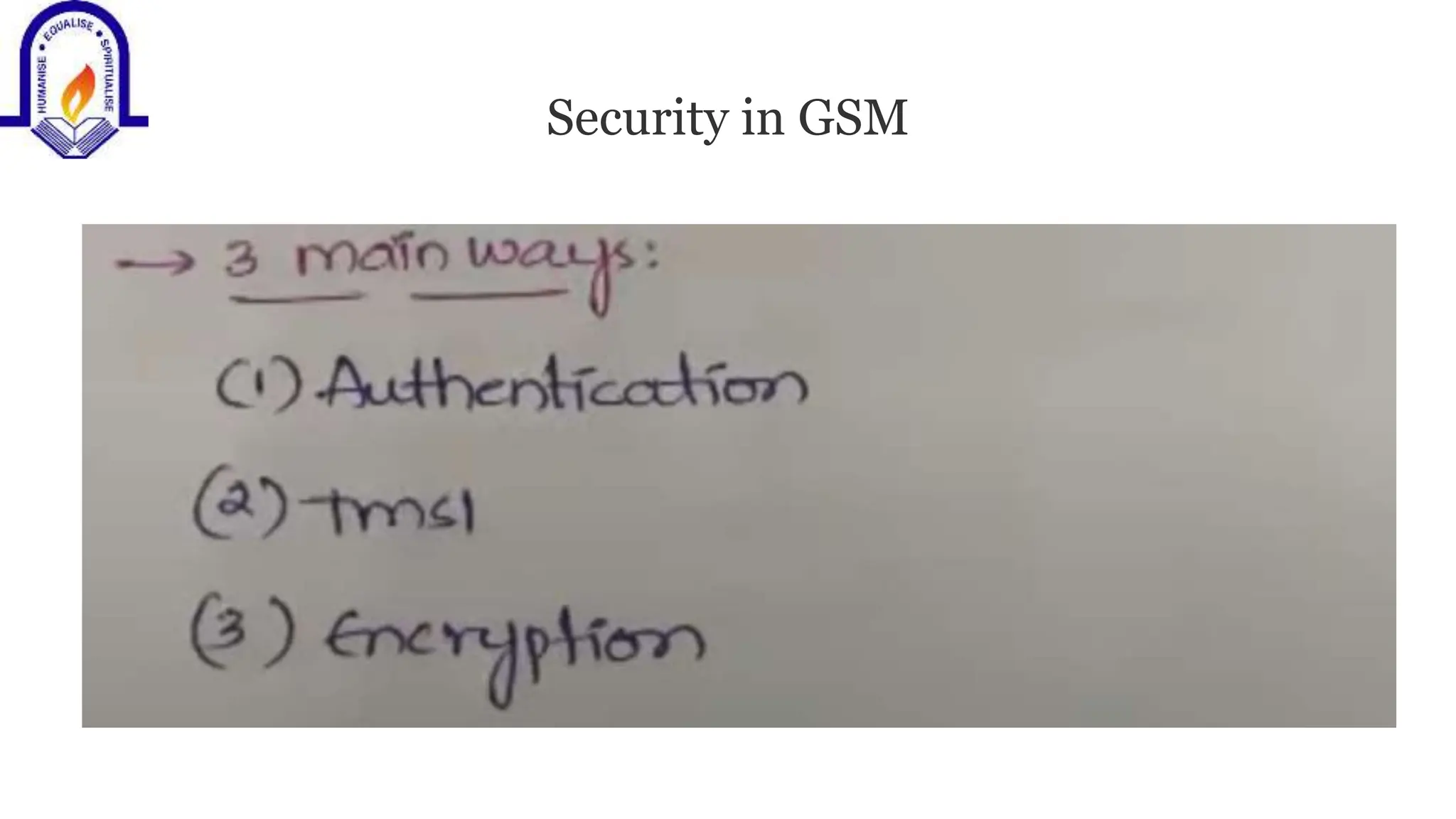 Security in GSM
 