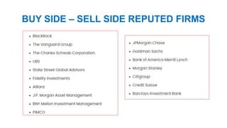 BUY SIDE – SELL SIDE REPUTED FIRMS
 
