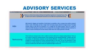 ADVISORY SERVICES
 