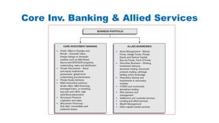 Core Inv. Banking & Allied Services
 