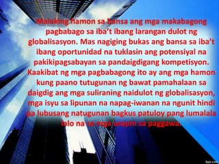 Globalisasyon Isyu Sa Paggawa At Migrasyon