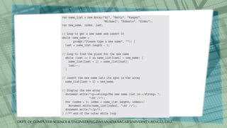 DEPT. Of COMPUTER SCIENCE & ENGINEERING,DAYANADA SAGAR UNIVERSITY,BENGULURU.
 