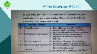 Writing Descriptors of Task 7
 