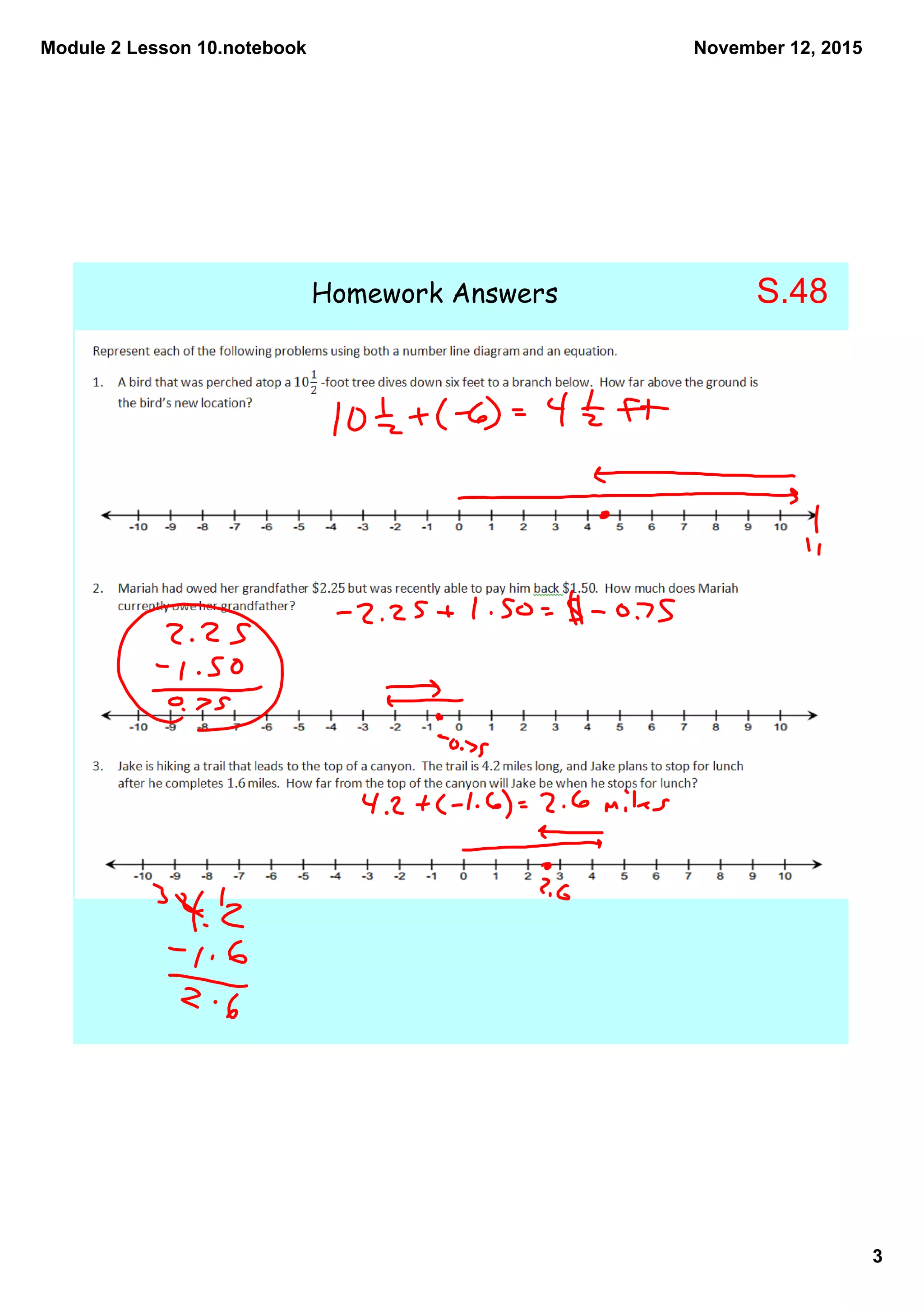 Module 2 Lesson 10.notebook
3
November 12, 2015
Homework Answers S.48