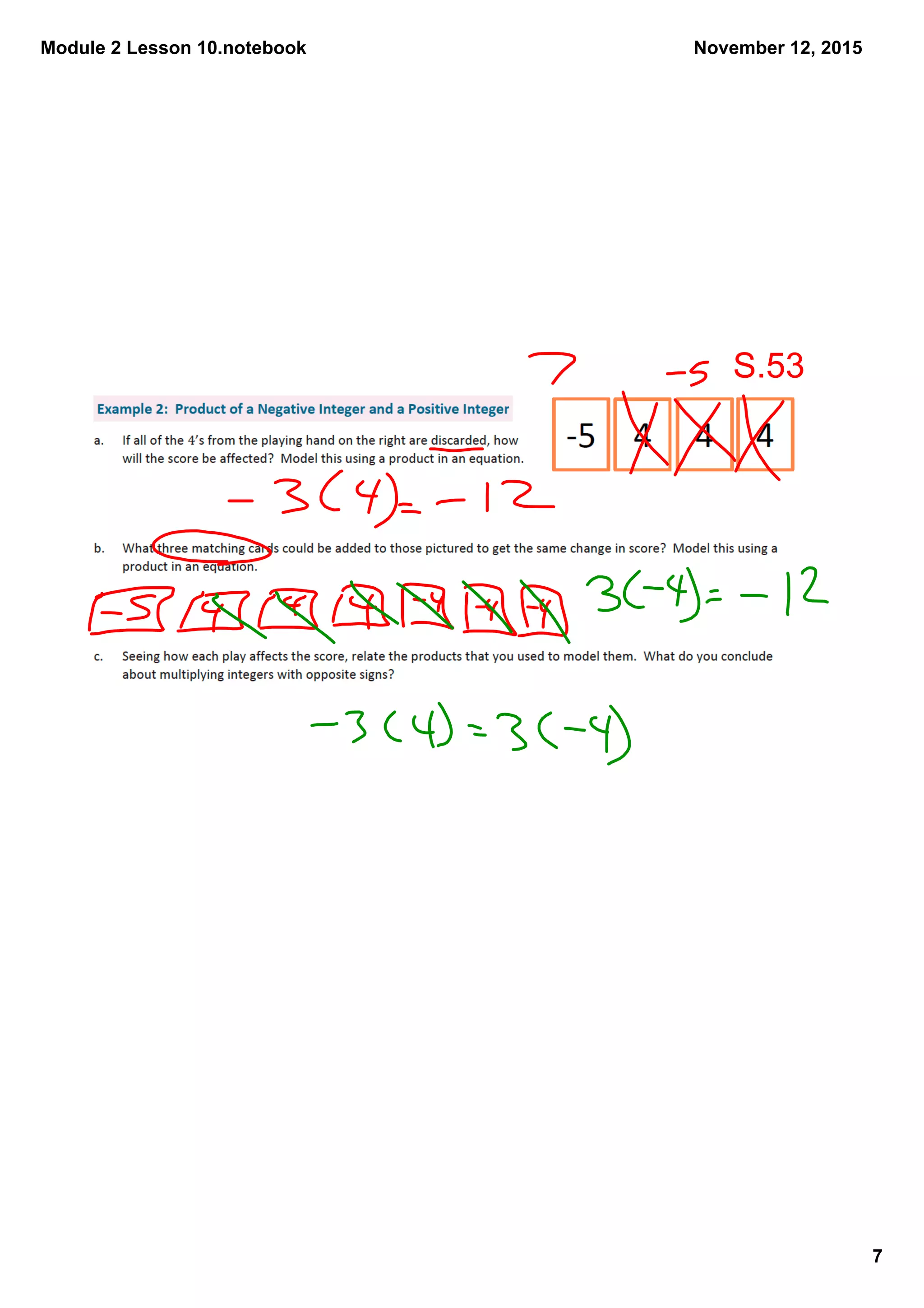 Module 2 Lesson 10.notebook
7
November 12, 2015
S.53
