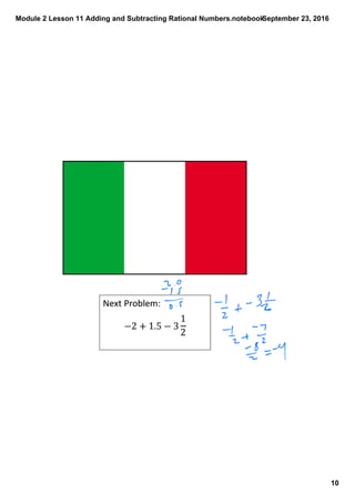 Module 2 lesson 11 adding and subtracting rational numbers | PDF