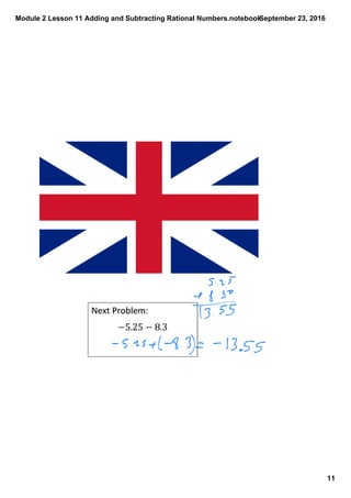 Module 2 lesson 11 adding and subtracting rational numbers | PDF