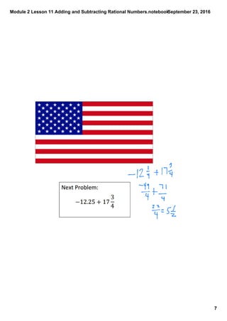 Module 2 lesson 11 adding and subtracting rational numbers | PDF