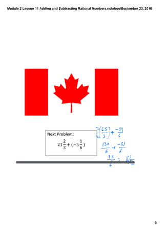 Module 2 lesson 11 adding and subtracting rational numbers | PDF