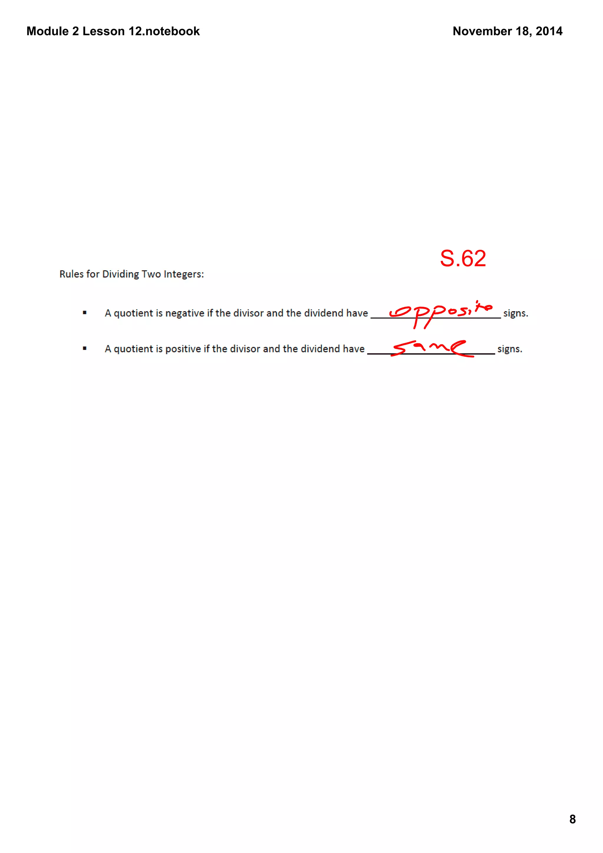 Module 2 Lesson 12.notebook 
8 
November 18, 2014 
S.62 
 