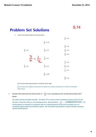 Module 2 Lesson 15.notebook 
4 
November 21, 2014 
Problem Set Solutions S.74 
 