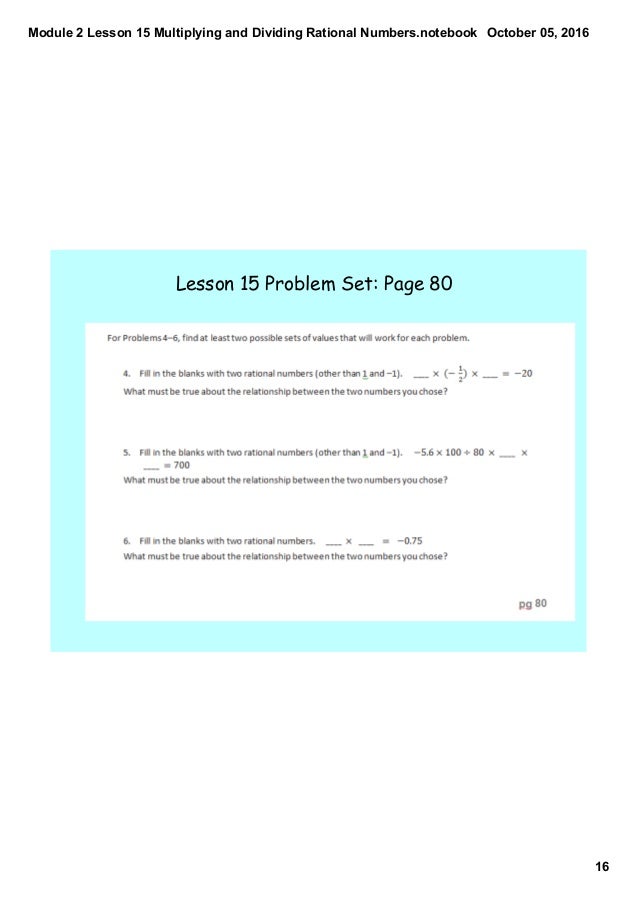 lesson 2-4 problem solving multiplying rational numbers