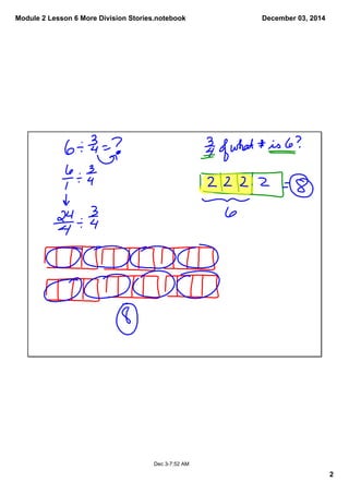 Module 2 Lesson 6 More Division Stories.notebook 
2 
December 03, 2014 
Dec 3­7: 
52 AM 
 