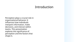Perception and Attitude| Organizational Behaviour | PPTX