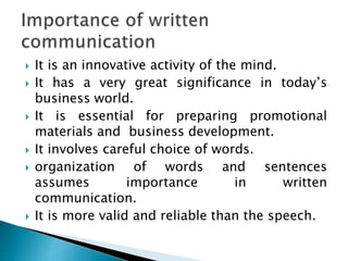 oral and written communication | PPTX