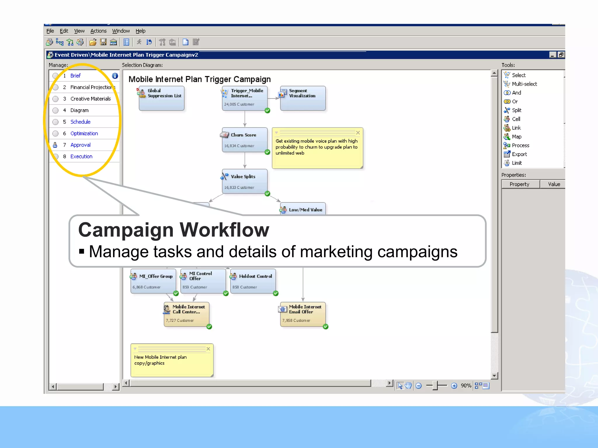 Campaign Workflow
 Manage tasks and details of marketing campaigns




                                                                                18



                    Copyright © 2011, SAS Institute Inc. All rights reserved.
 
