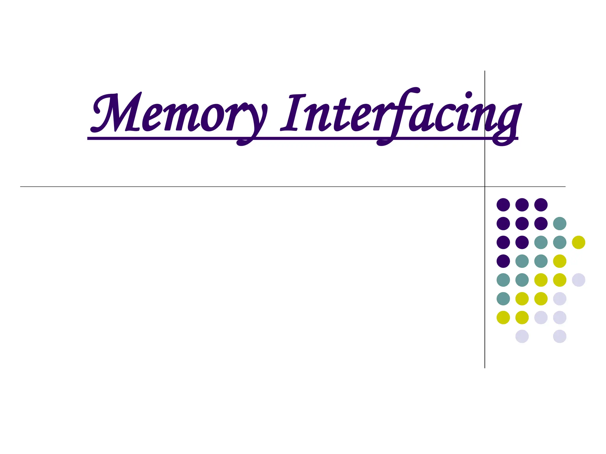 The primary purpose of memory interfacing is to facilitate the transfer ...