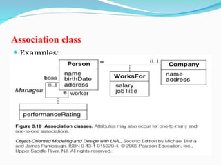 Association class
 Examples:
 