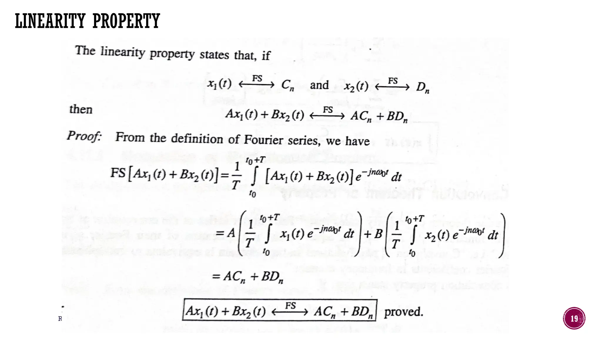 RAT 306, Dr Sreepriya.S, Associate Professor, Department of RA, ASIET 19
LINEARITY PROPERTY
 