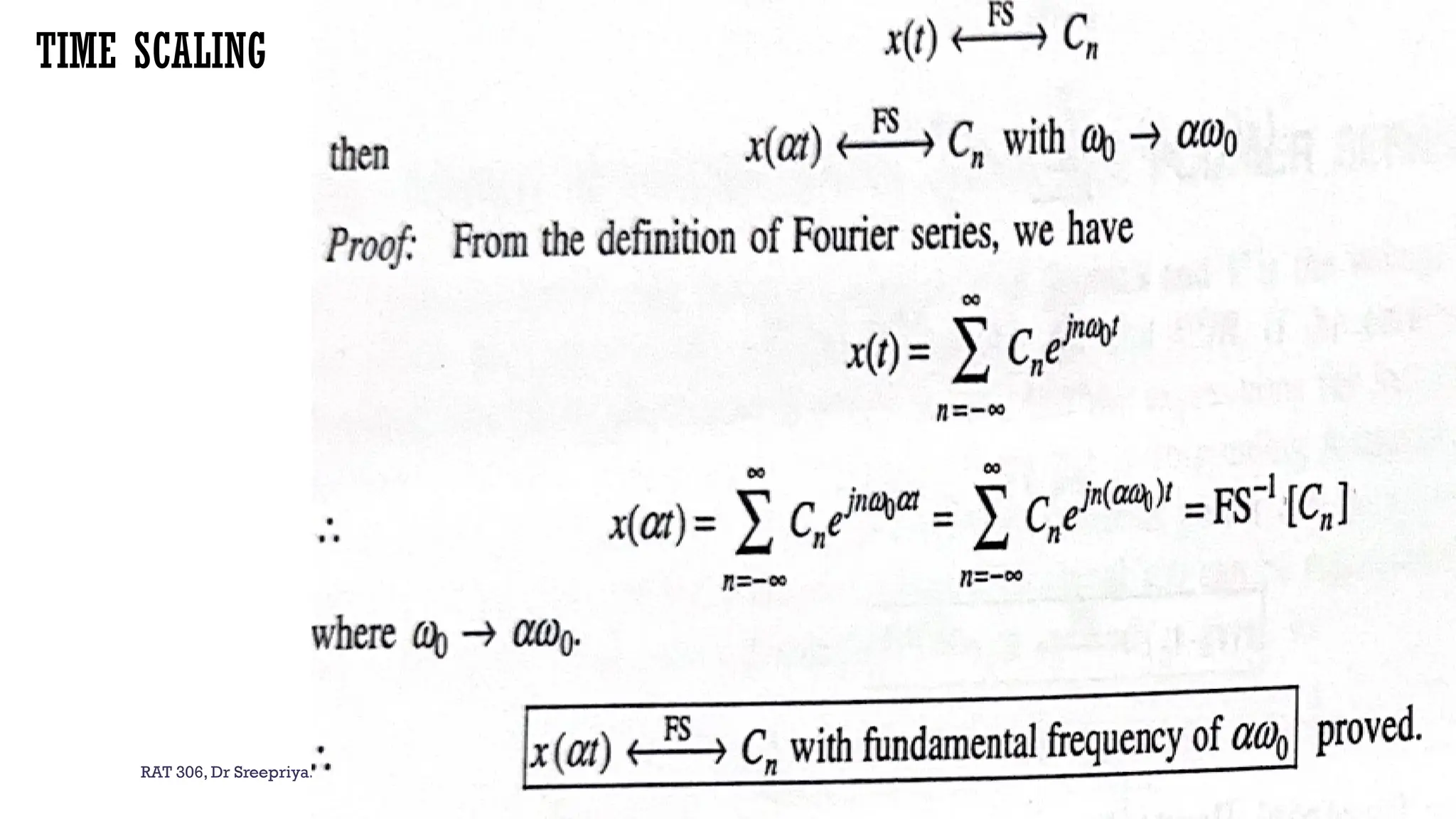 RAT 306, Dr Sreepriya.S, Associate Professor, Department of RA, ASIET 22
TIME SCALING
 