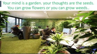 Your mind is a garden. your thoughts are the seeds.
You can grow flowers or you can grow weeds..
62
 