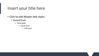 Insert your title here
• Click to edit Master text styles
• Second level
• Third level
• Fourth level
• Fifth level
93
 