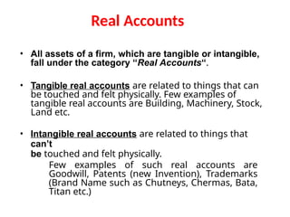 Real Accounts In Accounting Examples accountancy basics including journal, ledger. | PPTX