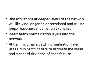 deep learning batch normalization topic presentation MCA III | PPTX