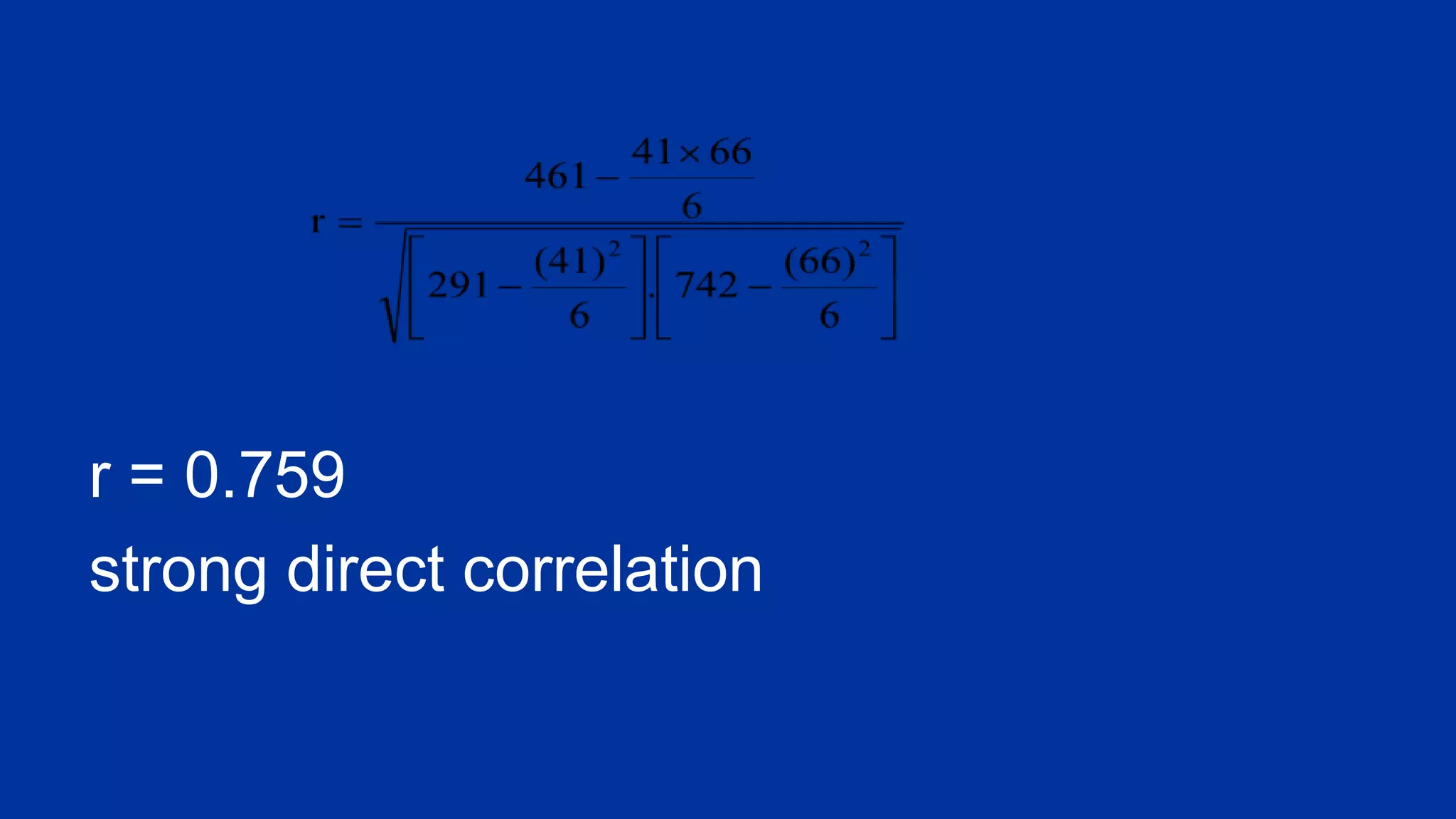 r = 0.759
strong direct correlation
 
