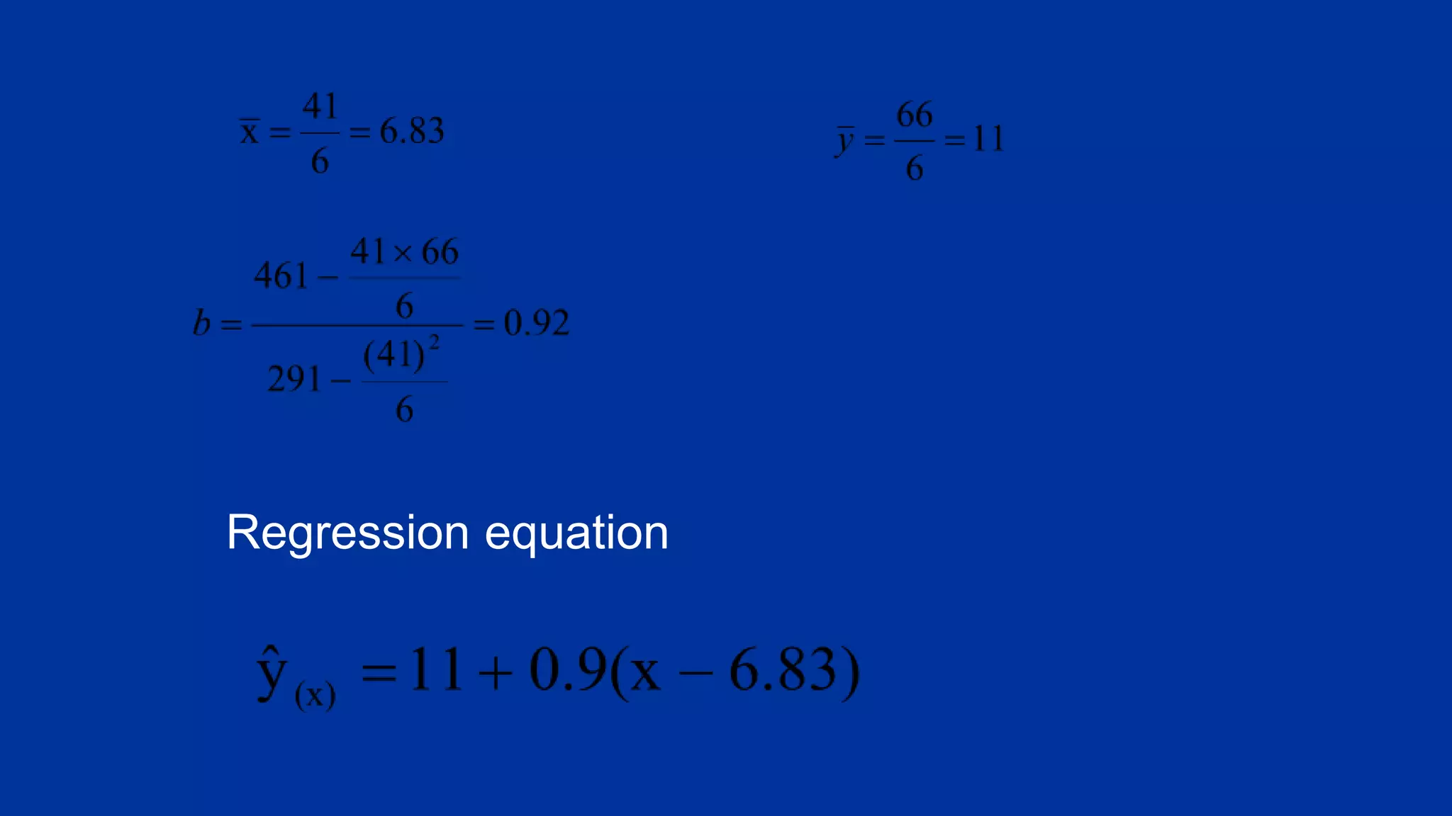 Regression equation
 