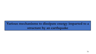 Various mechanisms to dissipate energy imparted to a
structure by an earthquake
56
 