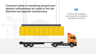 Comment utiliser le marketing proactif pour
générer suffisamment de Leads et finir par
atteindre ses objectifs commerciaux
Elaborer des stratégies
pour pousser les prospects
intéressés à souscrire
06
 