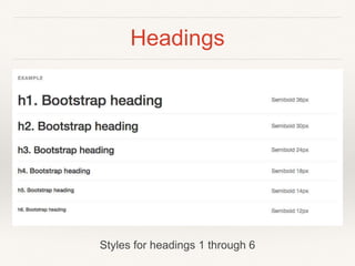 Headings
Styles for headings 1 through 6
 