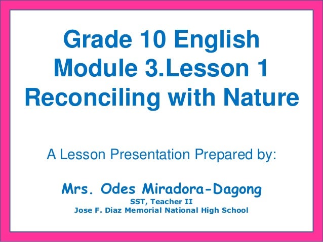 English Grade 10module 3 Lesson 1 - 