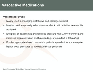 Module 3.5 Vasoactive Medications | PPT