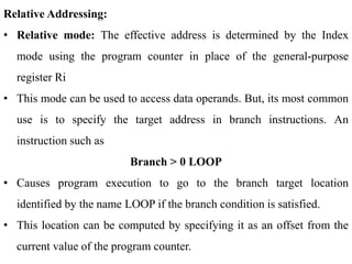 Relative Mode Example Basic Structure of Computers: Functional Units, Basic Operational ...