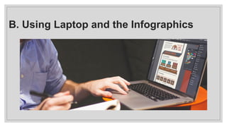 B. Using Laptop and the Infographics
 