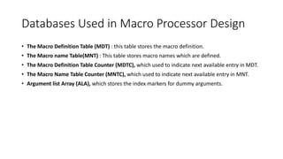 Module 3 Need of Macro processor and two pass macro processor | PDF