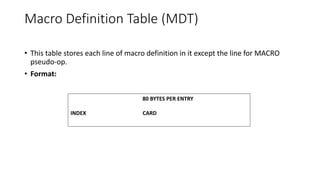 Module 3 Need of Macro processor and two pass macro processor | PDF