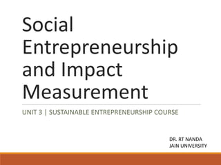 Social Entrepreneurship and Impact Measurement | PDF