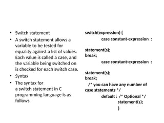 Conditional branching using if – else statement, variations in usage of ...