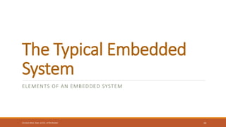 The Typical Embedded
System
ELEMENTS OF AN EMBEDDED SYSTEM
30
Shrishail Bhat, Dept. of ECE, AITM Bhatkal
 