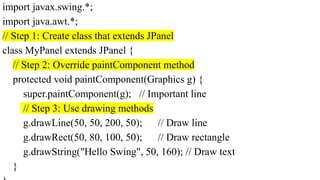 Java Swing Paintcomponent Module3-Introducing Swing.pptx- Here’s a simple and effective ...