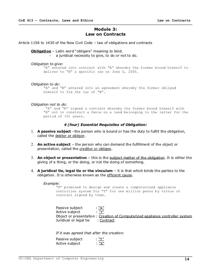 Module 3 law of contracts