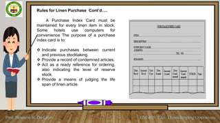 Linen Requisition Module 3 lessons 1 & 2 linens and uniforms | PPTX