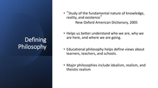 Module 3 The Major Philosophies - Chapter 3