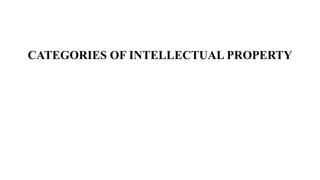 CATEGORIES OF INTELLECTUAL PROPERTY
 