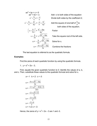 Module 3 quadratic functions | PDF