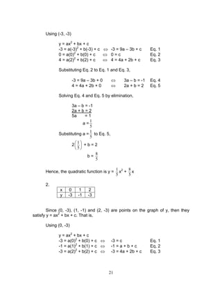 Module 3 quadratic functions | PDF